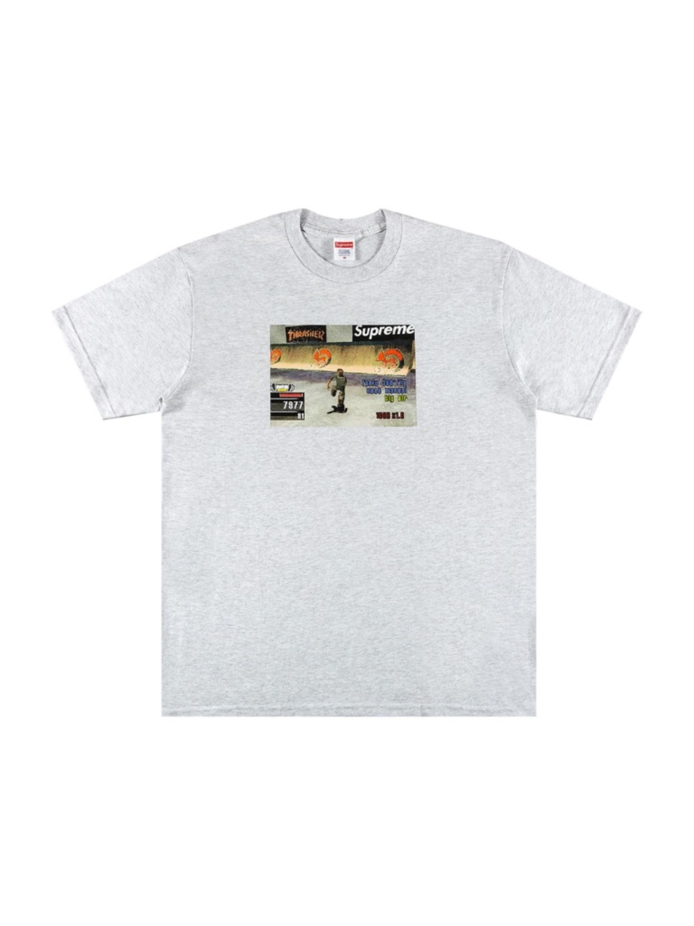 ★ Supreme x Trasher 2021 99% Cotton Graphic Game T-shirt - Gray ★